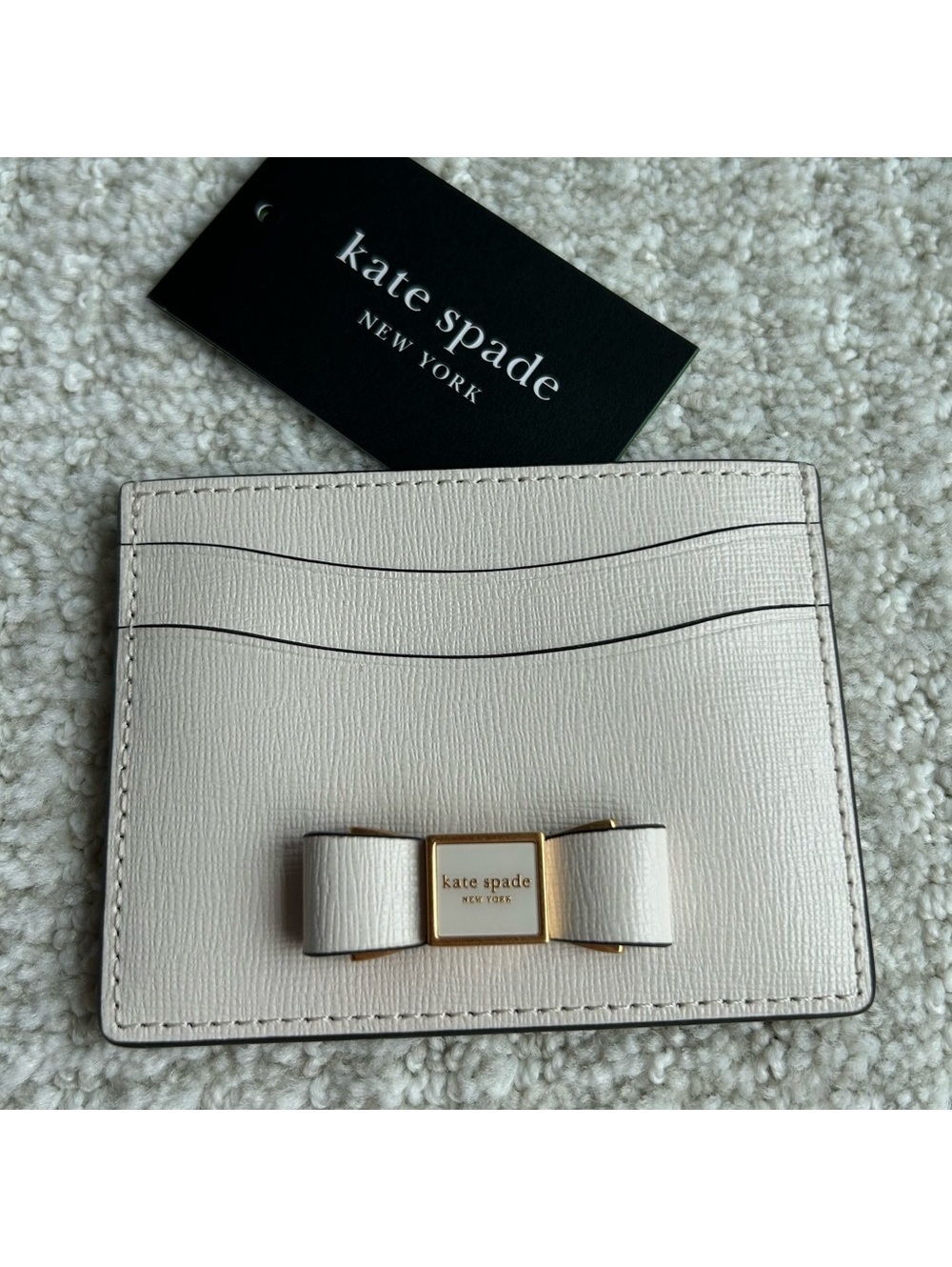 Kate Spade Morgan Cream Card Holder with Bow NEW